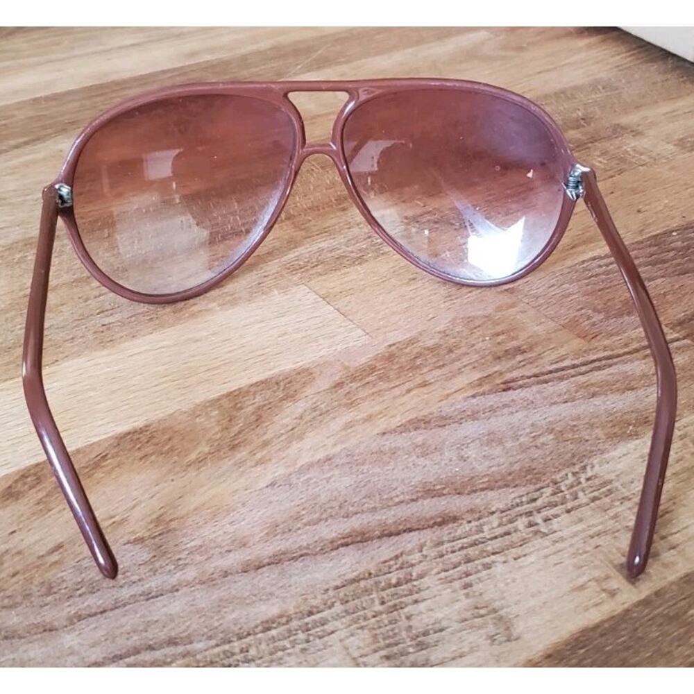 1970s Renauld Oversized "Jackie O" Sunglasses Brown Oversized Frame AVIATOR